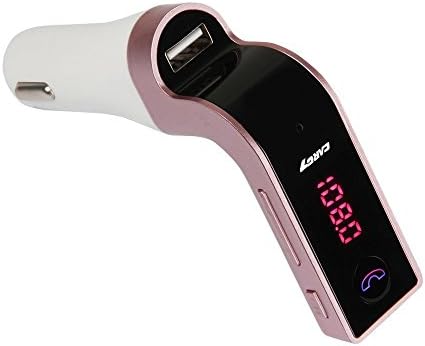 Bluetooth FM Transmitter,HSEE Wireless In-Car FM Adapter Car Kit with USB Car Charging for iPhone, Samsung, LG, HTC, Motorola, Sony and Other Android Smartphone (Rose gold)