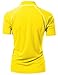 Coolon 2 Tone Collar Short Sleeve Zipper Polo Tee Yellow M