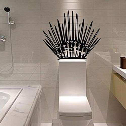 Yxjj1 Various Game of Thrones Iron Throne Toilet Stickers Removable Waterproof Decal Vinyl Mural Bathroom Decorative Wall Sticker（57X49Cm）