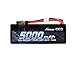 Gens ace 14.8V 4S 50C 5000mAh LiPo Battery Pack HardCase with Deans T Plug for 1 8 Scale Electric RC Buggy Truggy Crawler Monster Off-Road Car Boat Truck Roar Approved Slash 4X4 Traxxas Bandit Emaxx , Black