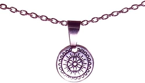 Eco Spirit Jewelry “Eco Friendly” Silver-Tone Dainty Mandala Flower Pendant Necklace 17” +2” Ext