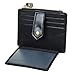 Color Scissor Women's Wallet Slim Credit Card Case with ID Window and Zipper Card Holder Purse Black