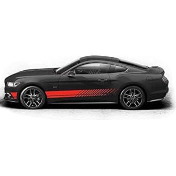 i-VIVIAN Universal Sports Racing Stripe Graphic Stickers and Decals for Truck Auto Car Body Side Door (Red)