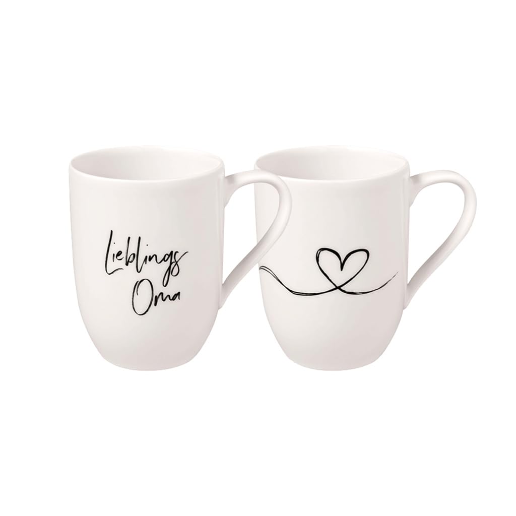 Villeroy & Boch – Statement Mug Set Lieblingsoma 2 pcs., 280 ml, Premium Porcelain, White