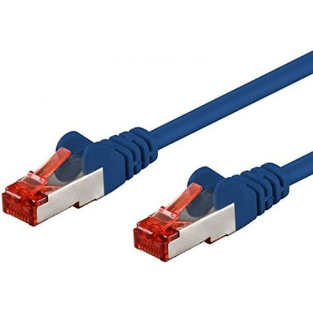 Intellinet Network Patch Cable, Cat6, 0.5m, Blue, Copper, S/FTP, LSOH / LSZH, PVC, RJ45, Gold Plated Contacts, Snagless, Booted, Polybag