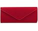 Jubileens Wedding Evening Party Velvet Clutch Bag Retro Envelope Cross Body Handbag (Red)