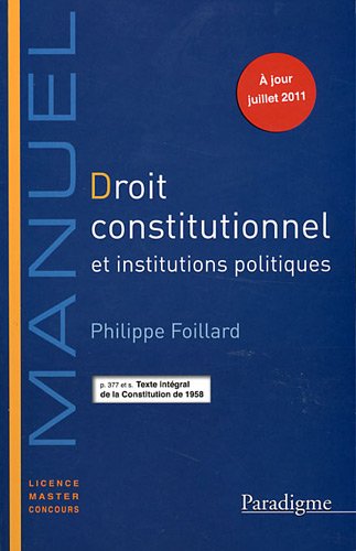 Droit constitutionnel et institutions politiques