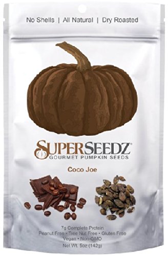 Super Seedz - Gourmet Roasted Pumpkin Seeds, 5 Ounce Package (Pack of 2) Coco Joe - Non Gmo, Vegan and Gluten-Free Snacks