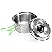 Lixada Camping Cookware Mess Kit Backpacking Gear & Hiking Outdoors Cooking Equipment Cookset with Lightweight, Compact, Durable Pot Pan Bowls,Folding Tableware Cutlery Set