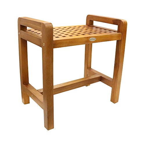 AlaTeak Shower Seat Bench with Storage Shelf for Seating, Support & Relaxation, Spa Bath Bench Stool Perfect for Indoor or Outdoor Use