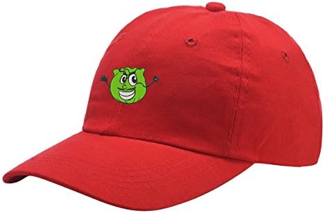OUOK Cabbage Art Red Washed Dyed Peaked Hat Embroidered Logo Adjustable Dad Cap