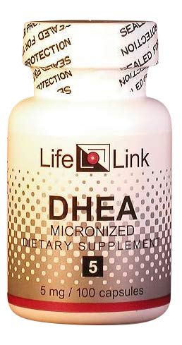 LifeLink's DHEA Micronized - 5mg (MonoDEA) dehydroepiandrosterone 100 Gelatin Capsules Micronized to