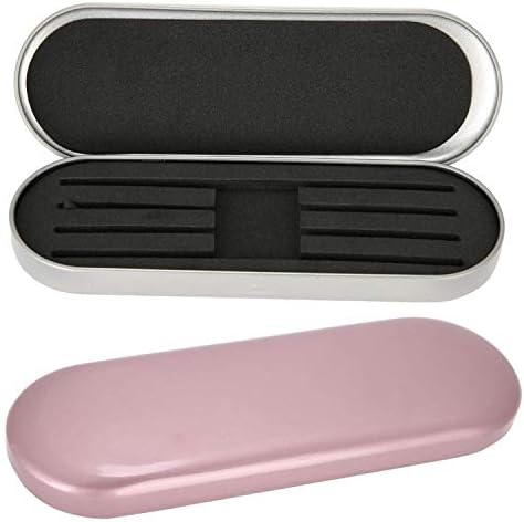 2Pcs Professional Tweezer Storage Box Case Organizer for Eyelashes Extension Grafting Beauty Tools(Rose Red&Silver）