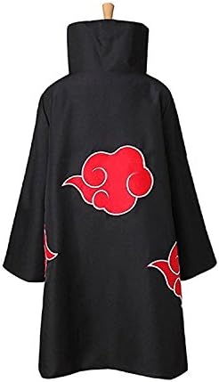 Naruto Akatsuki Cosplay Halloweem Party Uchiha Itachi Costume Cloak with Headband (XL)