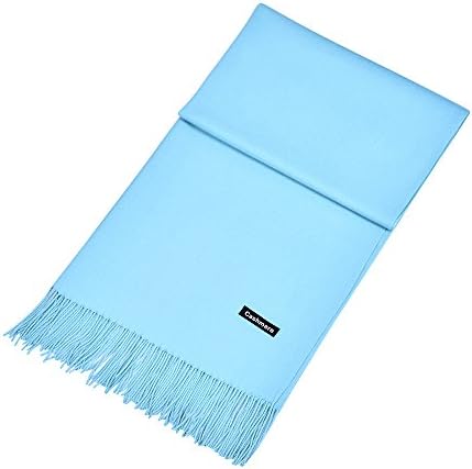 Cаѕhmеrе Scarf, White Sand Collection Oversized 78 x28 inches Cashmere Wool Wraps Shawls Scarf for Men &amp; Women, Super Soft &amp; Comfortable Long Winter Scarf (12 Colors Available) (Blue)
