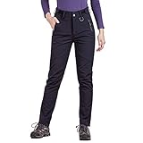 FREE SOLDIER Outdoor Women’s Snow Ski Pants Soft Shell Fleece Lined Pants Water Resistant Camping Hiking Nylon Pants