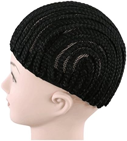 CCOLLEGE Hair 1piece/lot Black Color Spider Braids Wig Cap Cornrows Cap for Easier Sew in Braided Wig Caps Crotchet Weaving Cap with Braids (Large Size)