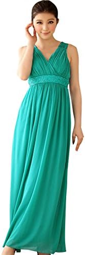 JK2 Women's Chiffon V-neck Sequins Cocktail party Wedding Maxi Dress Size F US Green