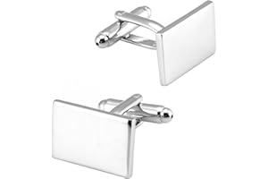 Jonwo Classic Rectangle Stainless Steel Men's Cufflinks in Gift Box Classic Tuxedo Shirt Cuff Link for Wedding Formal Business