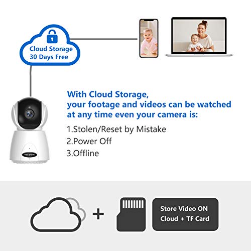 [Newest] Pet Camera, NexTrend 1080P PTZ Wireless WiFi IP Security Camera, Indoor Home Surveillance Camera with Two-Way Audio, Motion Detection, Night Vision, Cloud/TF Card Storage - Thumbnail 5