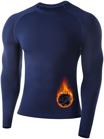 DEVOPS 2 Pack Men's Thermal Long Sleeve Compression Shirts Fleece