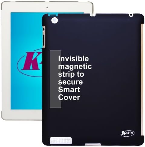 KaysCase Smart Solution Hard Shell Smart Cover Compatible Back Cover Case with Magnet Strip for Apple new iPad 3 / 4 / 3rd 4th Generation Retina Display (Smoked)