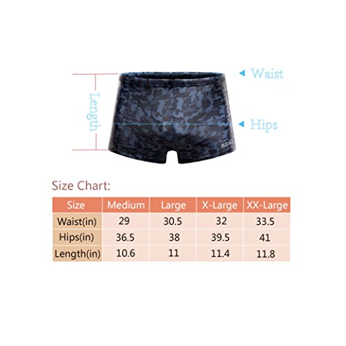 KGKE Swim Boxer Briefs Short Swim Jammer by Camo Racer Mens Square Leg Swimsuit (Grey Camo, XXL) - Thumbnail 5