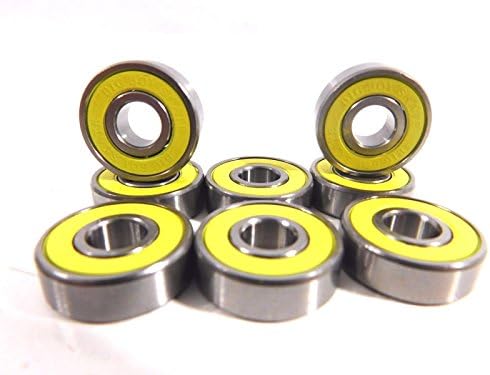 Yellow Color Abec7 (8 PACK) 8mm SKATEBOARD BEARINGS Roller Skate Bearing