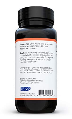 Smarter Omega 3 Fish Oil - Mediterranean Omega 3 Essential Fatty Acids Supplement | Helps Lower LDL Levels and Promotes a Healthy Cardiovascular System | Preserved in Veggie Softgels (24 Servings)
