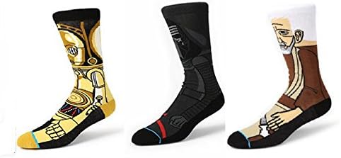 Men's Women's Cartoon Anime Socks Star Wars Series Casual Crew Socks (Clan B3Pack)