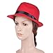 VBIGER Fedora Hats Bowler Hat Gangster Porkpie Derby Hats (Dark Red)