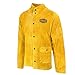 IRONCAT 7005 Heat Resistant Split Cowhide Leather Jacket - Large, Kevlar Thread Stitched Welding Jacket in Golden Yellow. Welding Gears