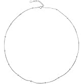 Cinlan S925 Silver Necklace Simple Choker Necklace Small Bead Ball Clavicle Chain (Silver)