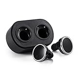 Elftear Q800 Wireless Bluetooth Headset In-ear Left Right Channel Headphone 2 Stereo Earphones Single Double Use for iPhone Samsung Smart Phone (Black)