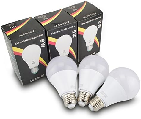 Magho 80% Energy Saving A19 LED Bulb Light Lamp 9W 110V / 220V,Pack of 3,White Color;
