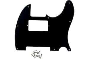 ROZILO 8 Hole Tele Pickguard Guitar Humbucker Pick Guard Fit USA/Mexican Fender Standard Telecaster Black 1 Ply