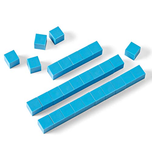 hand2mind Blue Plastic Base Ten Unit Blocks, Place Value Blocks