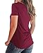 BOBOSMXL Women's Criss Cross Top Plus Size Burgundy Tee Shirt Wine Red L