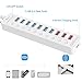 Apanage 11 Port Powered USB 3.0 Hub Splitter, 7 Port USB Data Hub + 4 Smart 2.4A Charging Ports USB Hub, 12V/4A Power Adapter for MacBook Air, Laptop, iMac,PC, USB Flash Drives, Hard Drive (White)