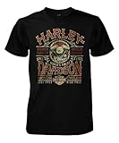 Harley-Davidson Men's Relic Distressed Short Sleeve Crew Neck T-Shirt, Black