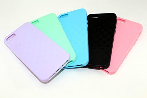 iPhone SE Case, Wholesale [5pcs/lot] 5pcs. Colors Soft Silicone Gel Candy Colorful Back Soft Cover Bumper Cases Skin for iPhone SE 5 5S (Mint Green, Purple, Black, Baby Pink, Baby Blue)