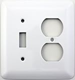 Mulberry Princess Style White Two Gang Combination Switch Plate - One Toggle Light Switch Opening One Duplex Outlet Opening
