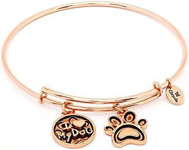 Chrysalis Rose Gold Plated I Love My Dog Expandable Bangle Bracelet - CRBT0713RG
