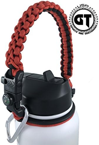 GALAXTEK Paracord Handle Compatible with Hydro Flask and Other Wide Mouth Bottles - Durable & Secure Holder, for 12oz - 64oz Accessories