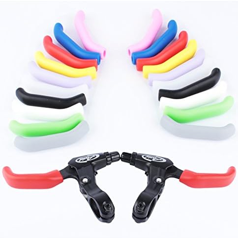 1 Pair Brake Handle Silicone Sleeve Mountain Road Bike Dead Fly Universal Type Brake Lever Protection Cover10 Colorss (Gray)