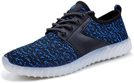 KEVENI Kids Boys Girls Light Up Shoes Lace Up Flashing Sneakers 11 Colors LED Shoes 38 Blue