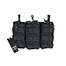 Loglife Tactical Magazine Pouch Holds Holster Triple M4/M16 Open Top Mag Pouch 1000d with Bungee System (BK)