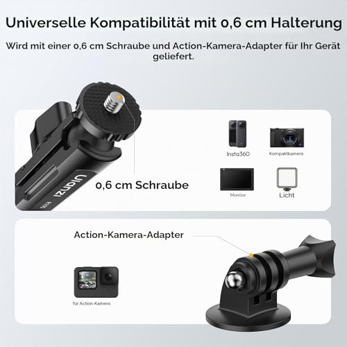ULANZI R105 Super Clamp Camera Mount with 360° Dual Ball Head Magic Arm, Y-shaped 3-Jaw Design, 1/4 Inch Thread, Action Cam Mount Adapter, Super Clamp for DSLR Camera, Stabilizer, Video Light