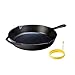 LODGE Pre-Seasoned Cast Iron Skillet (12 inch) and Dishwasher Safe Silicone Egg Ring (4 inch) for Breakfast Sandwiches or Pancakes