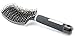 Boar Bristle Hair Brush: Nylon Detangling Pins and 100% Natural Boar Bristles for Hair Oil Distribution. Curved for Scalp Massage. Vented For Faster Drying.(Black)